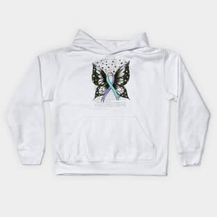 Thyroid Cancer Ribbon w/ wings- color design Kids Hoodie